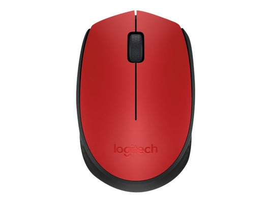 LOGITECH M171 Mouse wireless 2.4 GHz USB wireless receiver black red