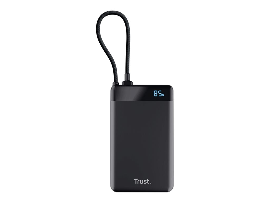 TRUST Powerbank FIERA 10.000 mAh avec câble fixe USB-C - Black