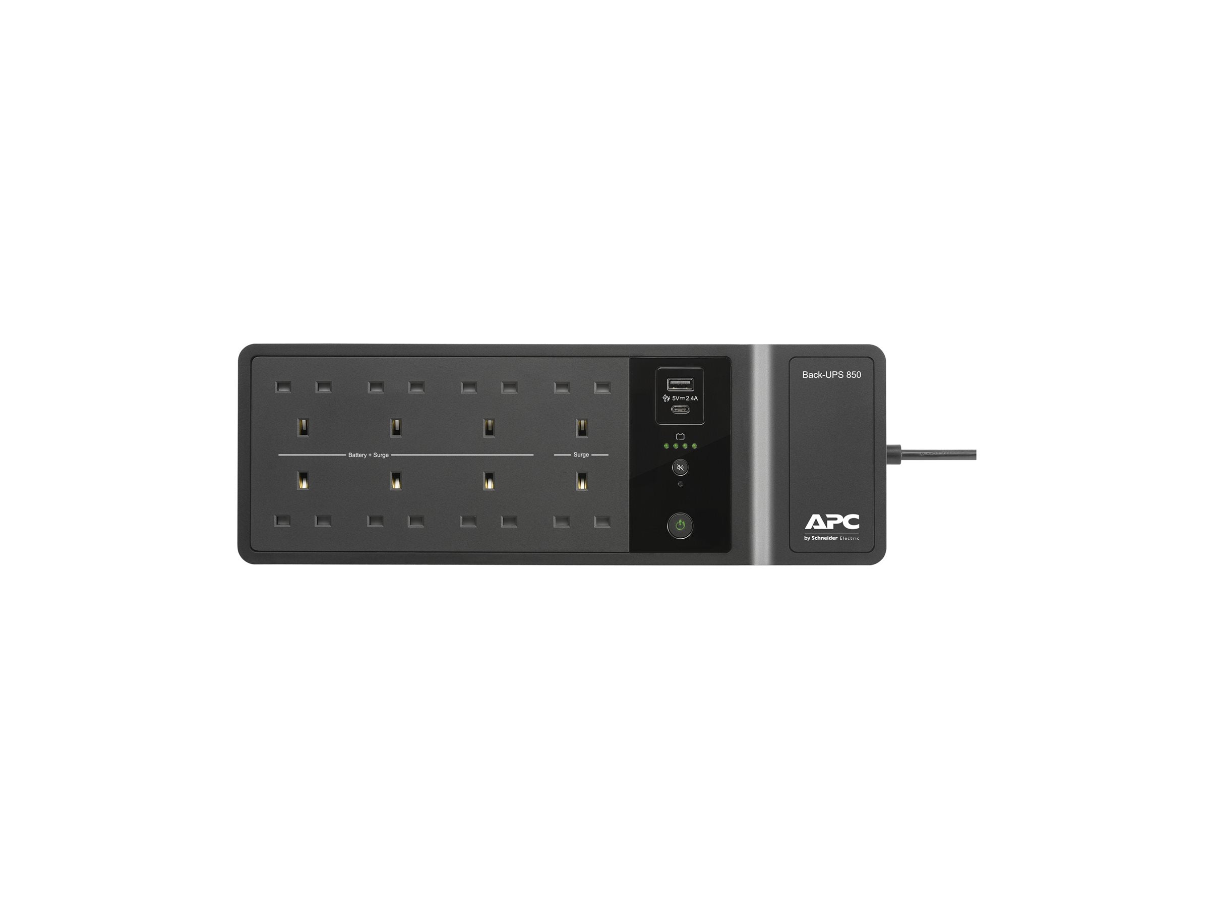 APC Back-UPS BE850G2 UPS AC 230V 520Watt 850VA output connectors 8 United Kingdom Black