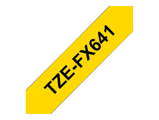 BROTHER P-TOUCH TZE-FX641 noir sur jaune  18mm