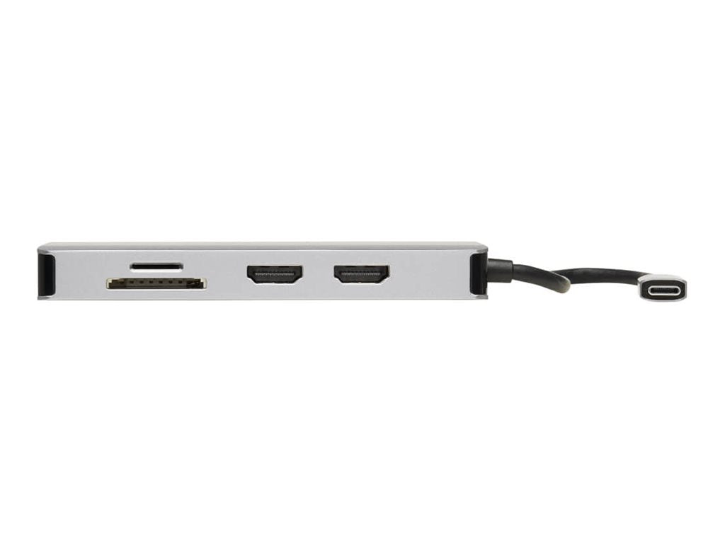 EATON TRIPPLITE USB-C Dock Dual Display 4K 60 Hz HDMI USB 3.2 Gen 1 USB-A Hub GbE Memory Card 100W PD Charging USB-C 2 x HDMI 1GbE
