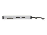 EATON TRIPPLITE USB-C Dock Dual Display - 4K 60Hz HDMI USB 3.2 Gen 1 USB-A Hub GbE Memory Card 100W PD Charging Gray