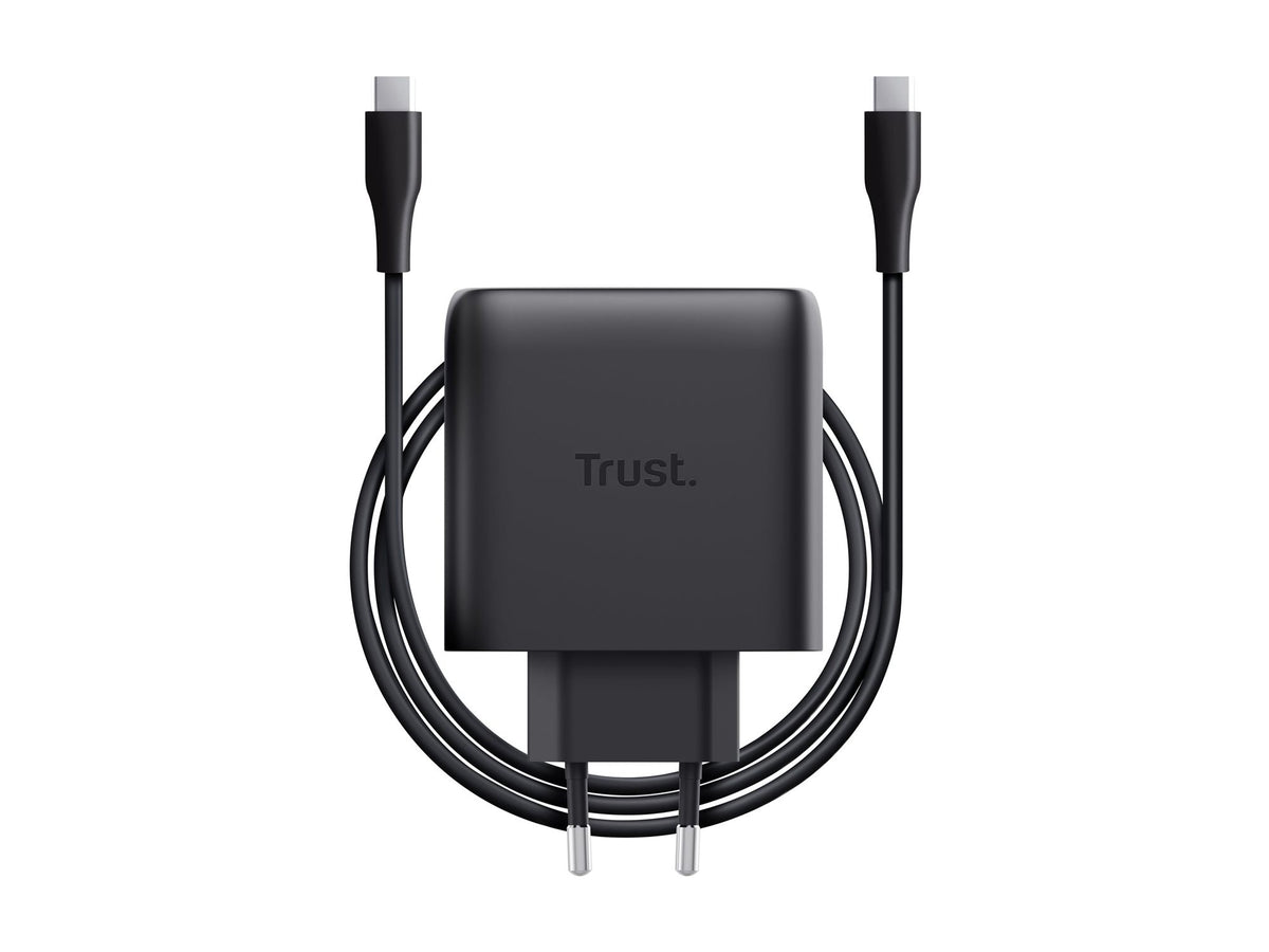 TRUST Chargeur MAXO USB 65 watts GAN 4 ports 3 USB-C + 1 USB-A + câble noir