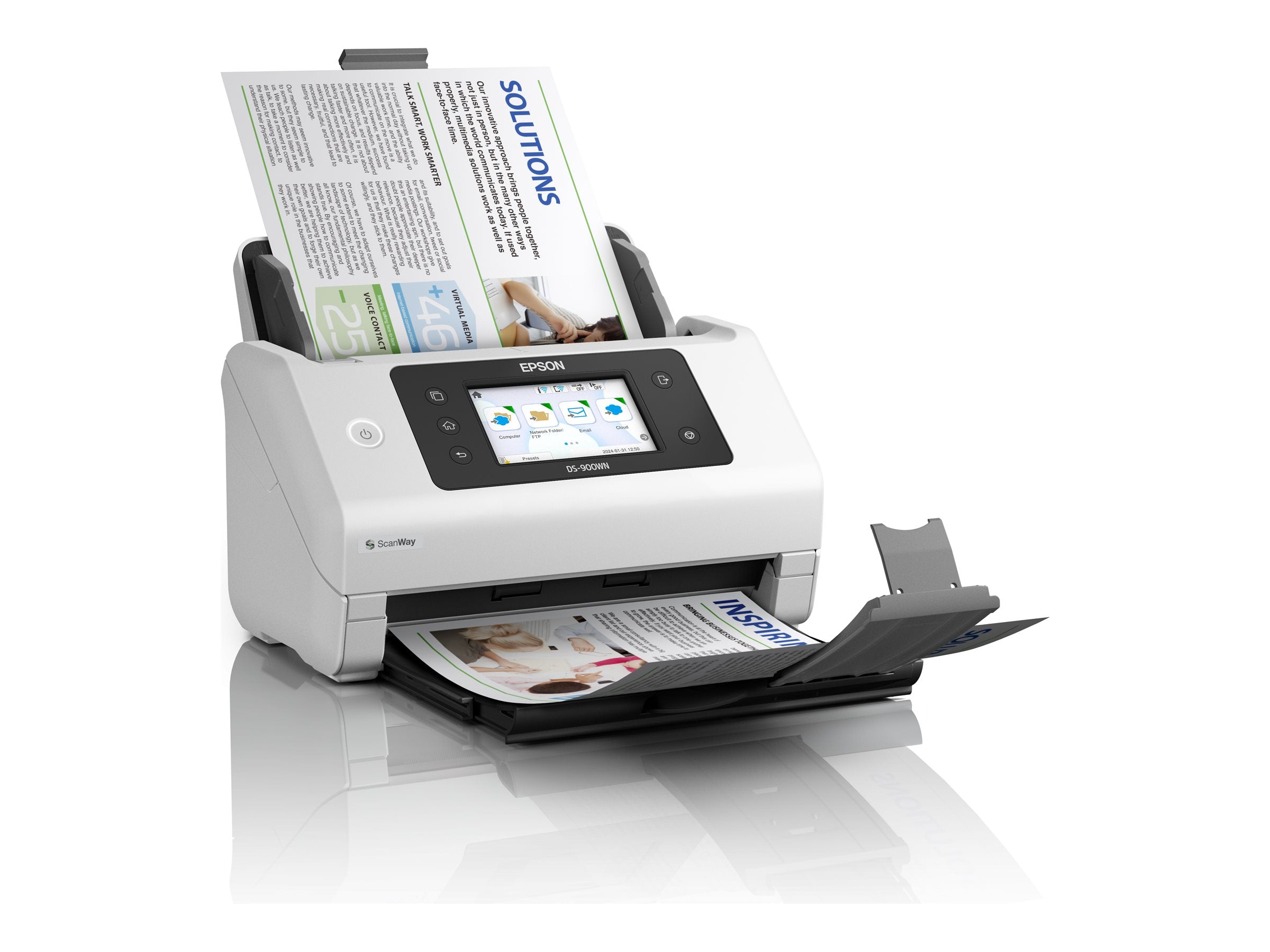 EPSON WorkForce DS-900WN Scanner A4 network and Wifi 70ppm/140ipm feeder 100 sheets