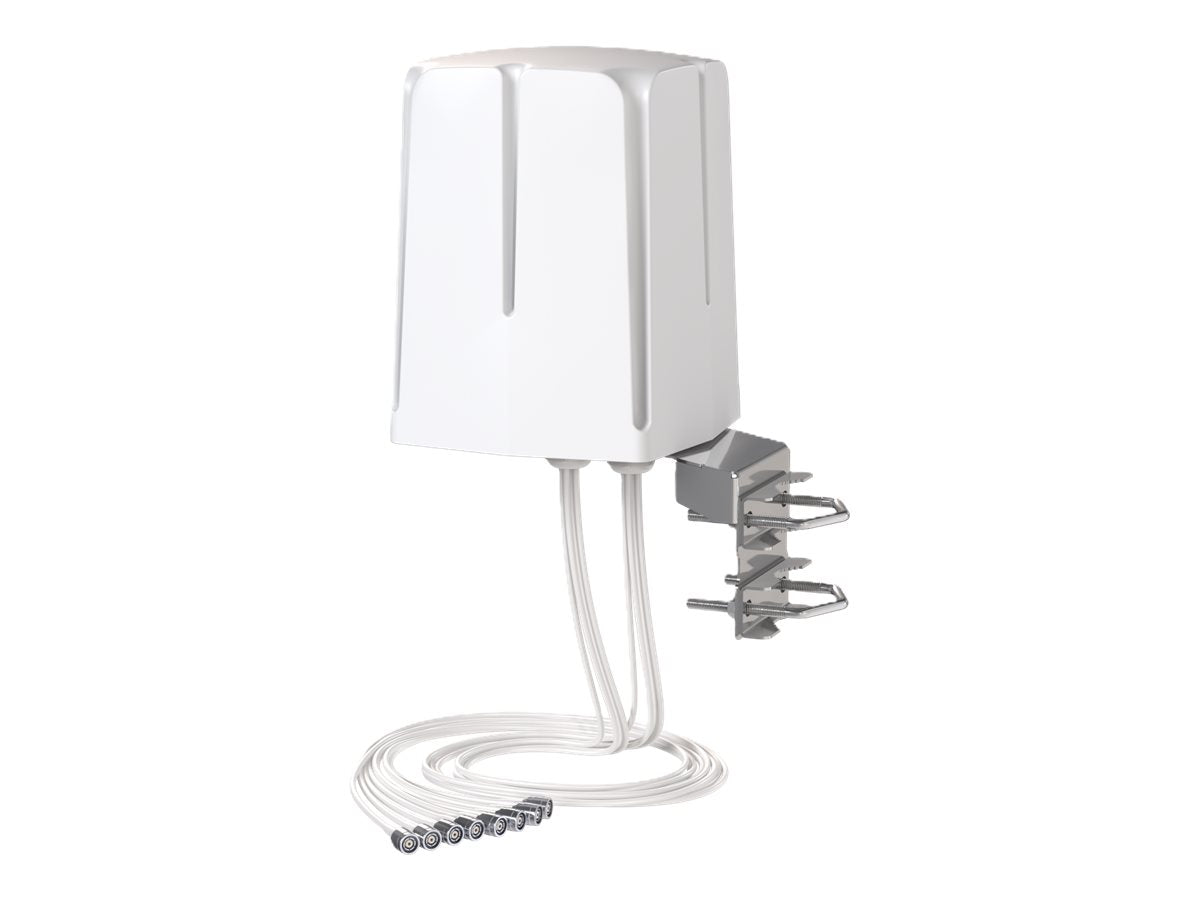 QUWIRELESS Tri-Band 2.4/5/7 GHz WiFi 6E/7 8x8 MIMO Omnidirectional RP-TNC Wall/Mast Antenna