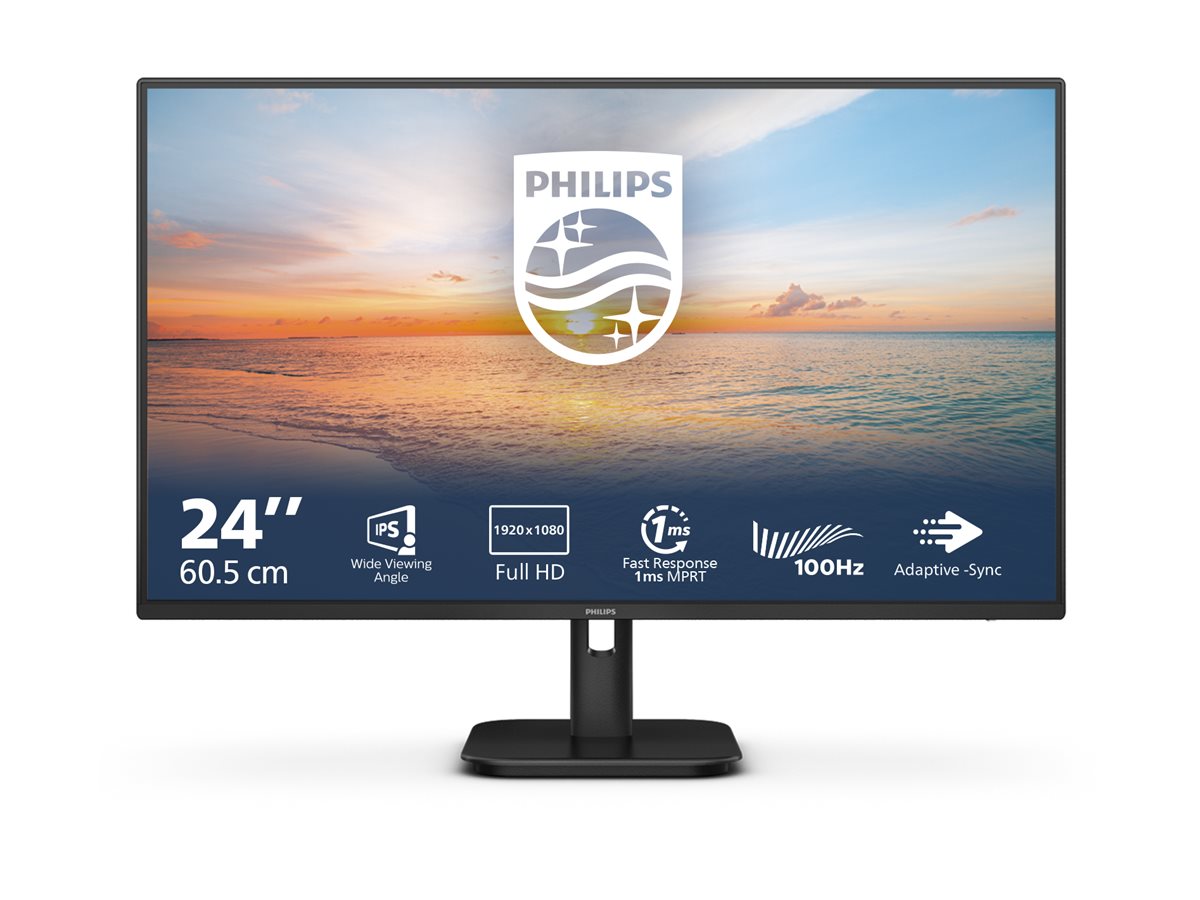 PHILIPS 24E1N1100A/00 - écran LED - 24"-1920 x 1080 Full HD (1080p) @ 100 Hz - IPS - 250 cd/m² - 1300:1 - 1 ms - HDMI, VGA - HP