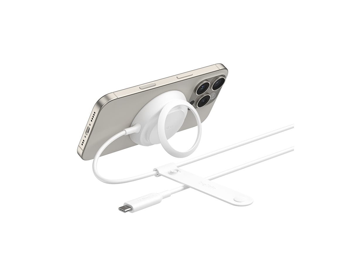 BELKIN UltraCharge 25w Qi2 Pad with kickstand White Non PSU