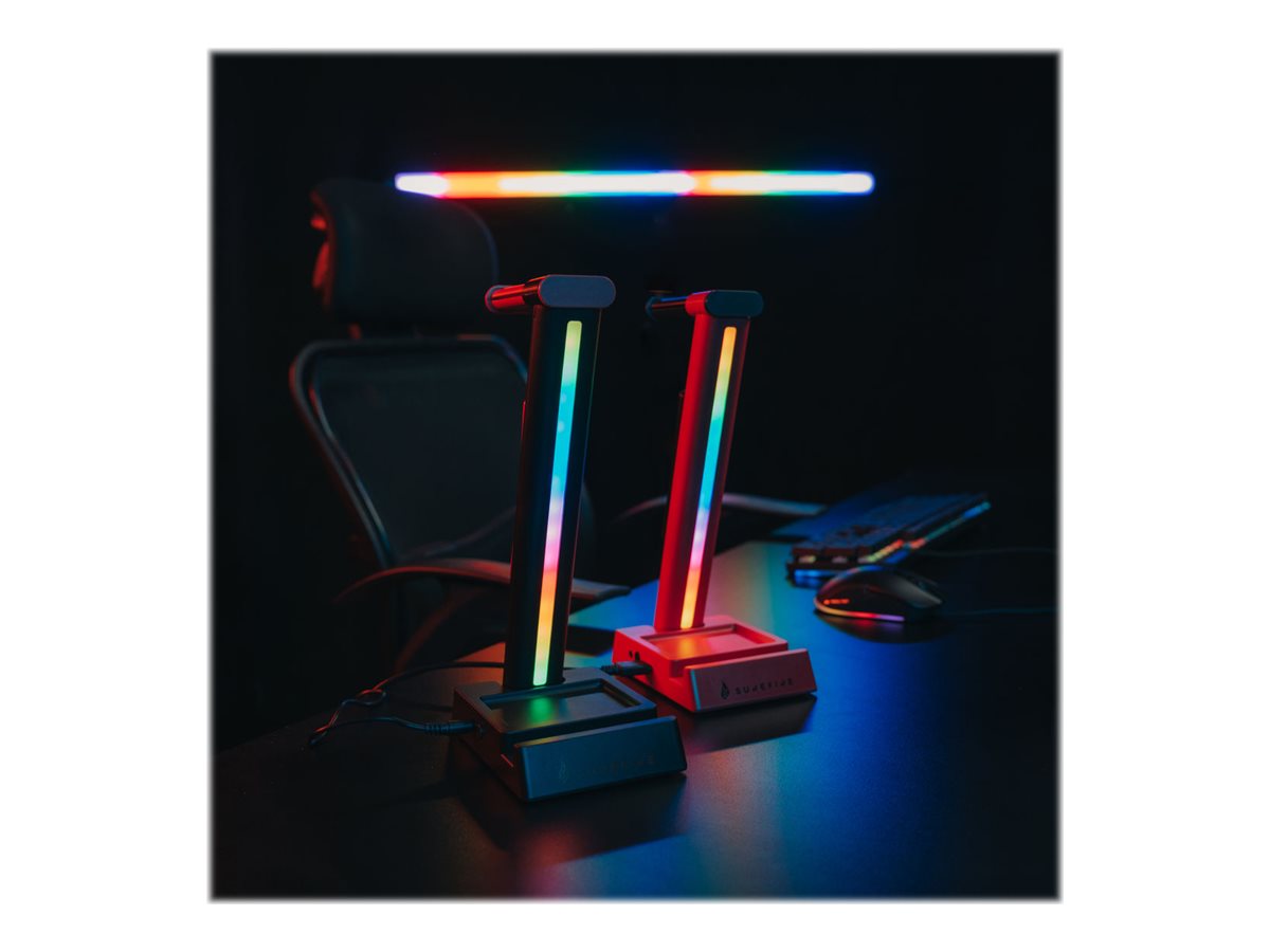 VERBATIM SUREFIRE VINSON N2 DUAL BALANCE GAMING RGB MULTI-FUNCTION HEADSET STAND BLACK WCF (P)