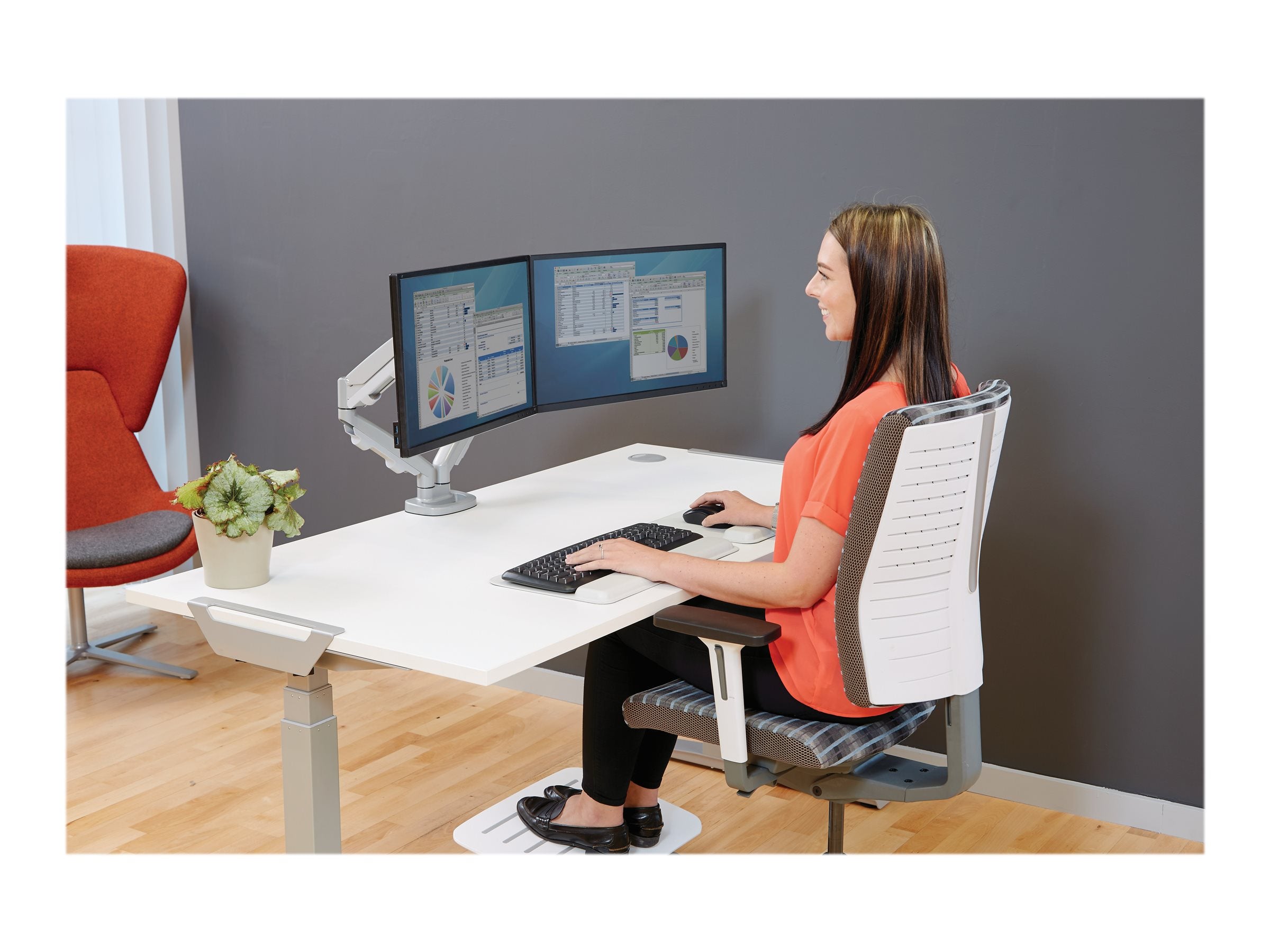 FELLOWES BRAS ARTICULE DOUBLE ECRAN EPPADUAL Silver jusqu’à 39 POUCES