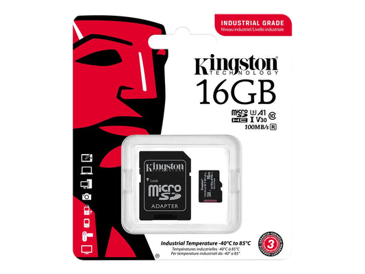 KINGSTON 16Go microSDHC Industrial C10 A1 pSLC Card + SD Adapter