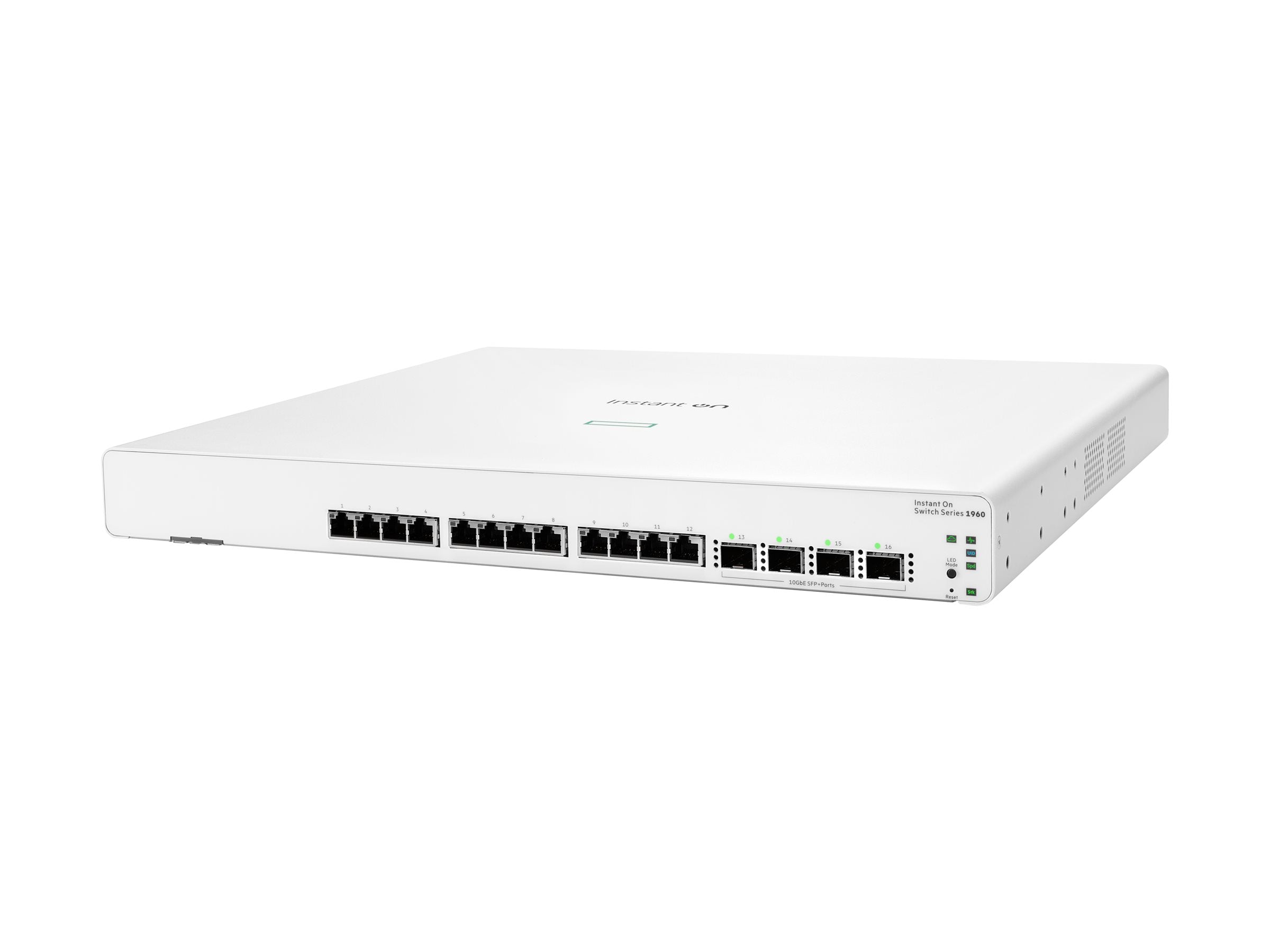 HPE Networking Instant On 1960 12XGT 4SFP+ Switch Commutateur C2+ intelligent 12 x 100/1000/10000 + 4 x 10 Gigabit SFP+