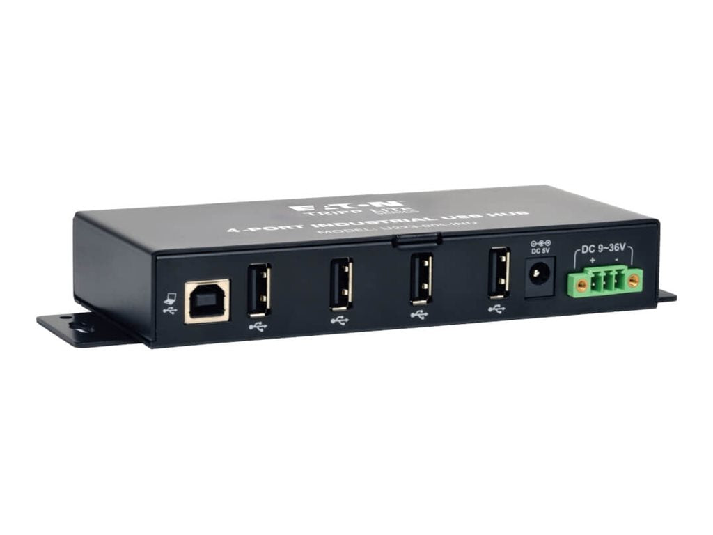 EATON TRIPPLITE 4-Port Rugged Industrial USB 2.0 Hi-Speed Hub w 15KV ESD Immunity Metal Mountable Hub 4 x USB 2.0