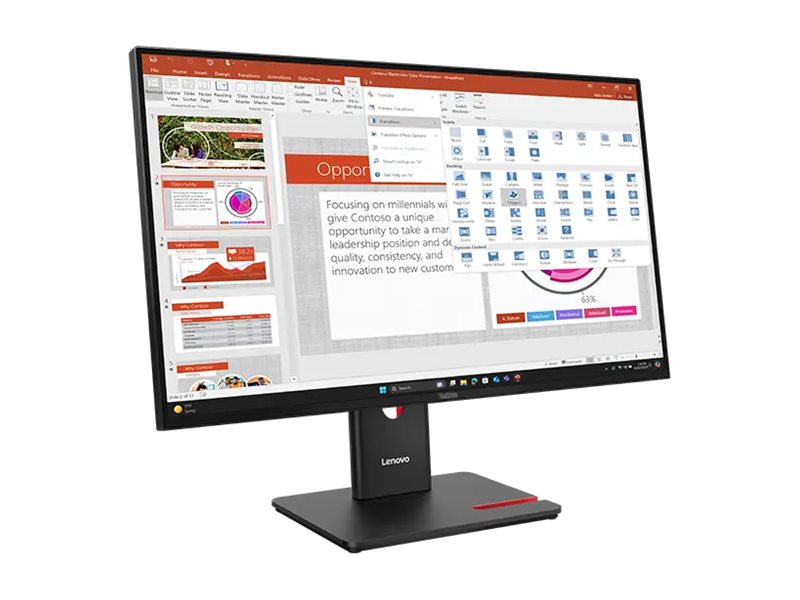 LENOVO ThinkVision T27-40 LED Écran 27p 1920x1080 Full HD (1080p) 120Hz IPS 300cd/m2 1500:1 4ms HDMI VGA DisplayPort 3y