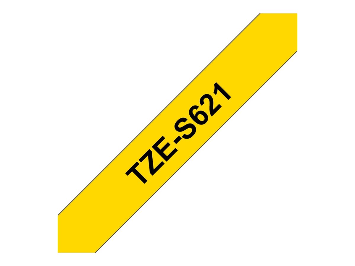 BROTHER P-TOUCH TZE-S621 noir sur jaune  9mm extra gluey