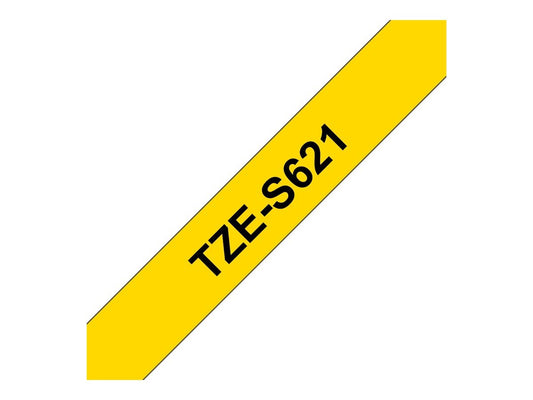 BROTHER P-TOUCH TZE-S621 noir sur jaune  9mm extra gluey