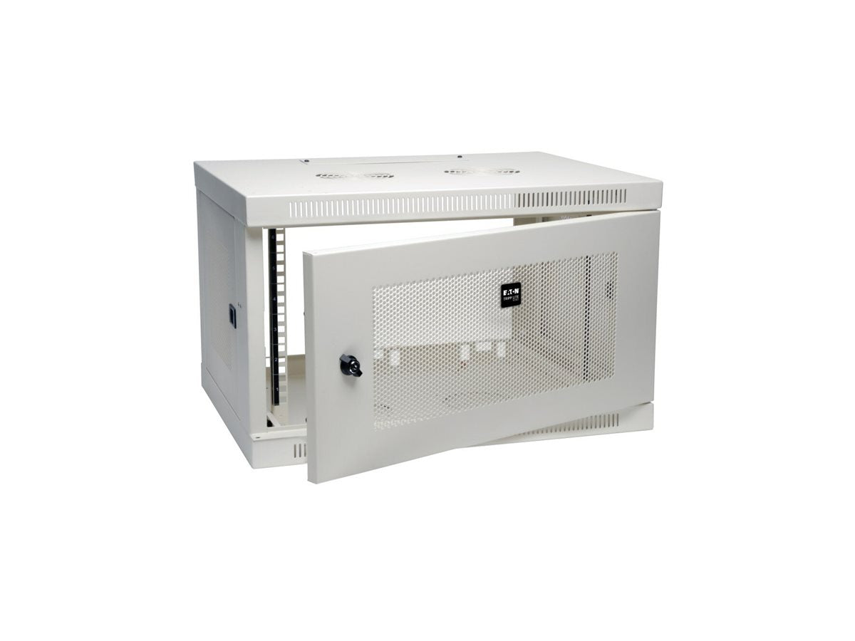 EATON TRIPPLITE 6U Wall Mount Rack Enclosure Server Cabinet Wallmount Doors Sides White Rack cabinet wall mountable white 6U 19