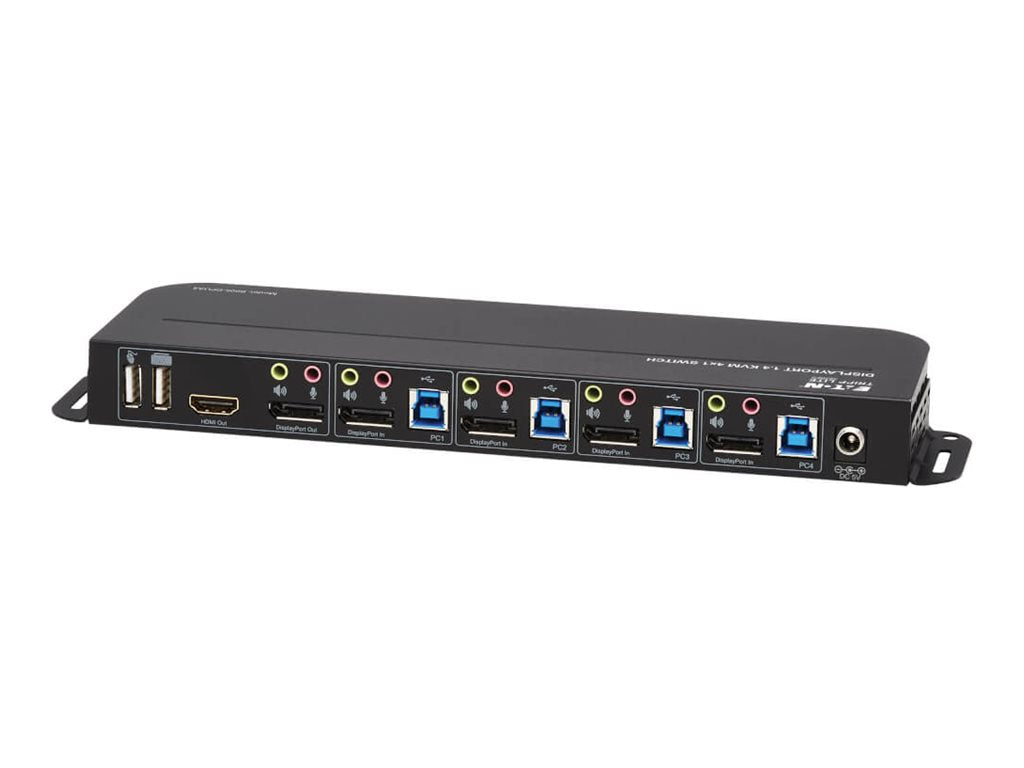 EATON TRIPPLITE Commutateur KVM 4 ports DisplayPort/USB 4K 60 Hz HDR HDCP 2.2 IR DP 1.4 partage USB