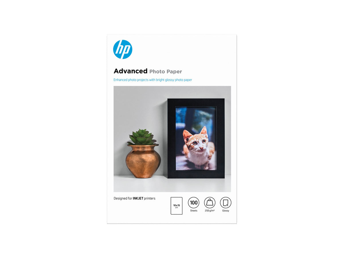 HP original Q8692A Advanced glossy photo paper Ink cartridge 250g/m2 100x150mm 100 sheets 1-pack borderless
