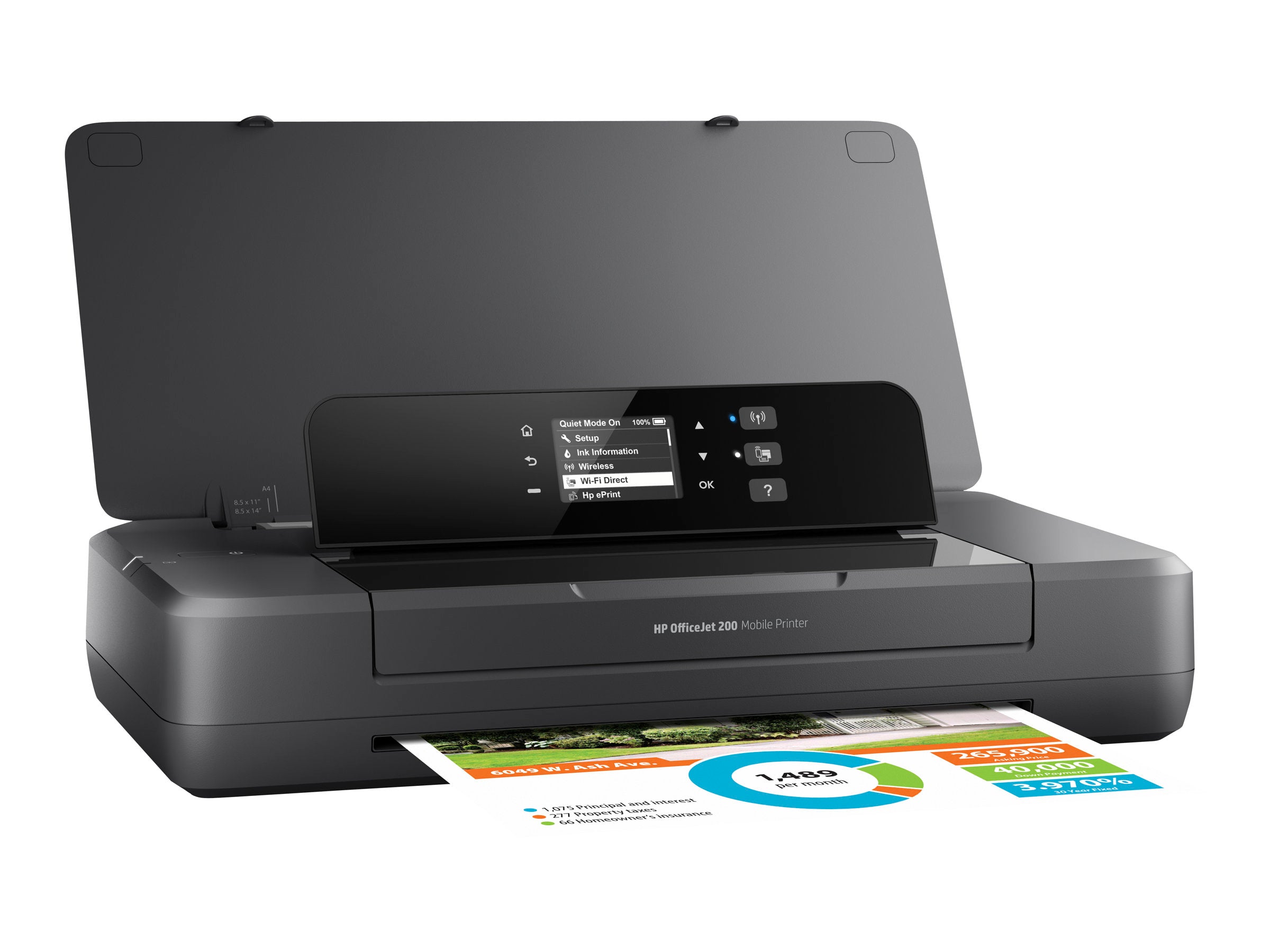 HP Officejet 200 Mobile Printer Printer colour inkjet A4 1200x1200dpi 20ppm mono 19ppm colour 50sheets USB Wi-Fi
