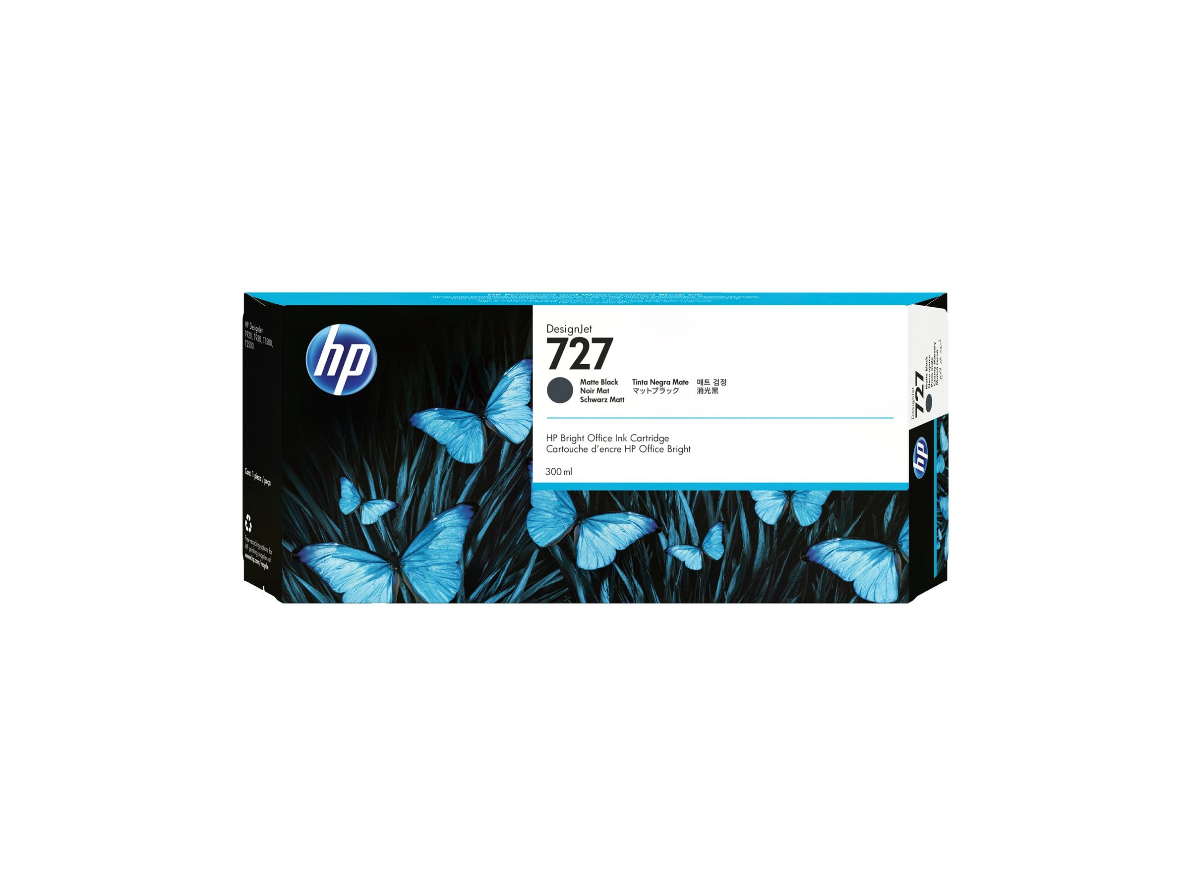 HP 727 original Ink cartridge C1Q12A mat black standard capacity 300 ml 1-pack