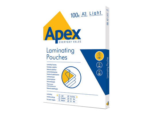 FELLOWES APEX POCHETTES A3 80 MIC 100PK MDD