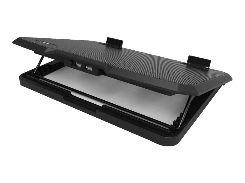 PORT DESIGNS Professional Ergonomic Cooling Notebook Stand for notebooks up to 17p Dual silent cooling fans USB-A