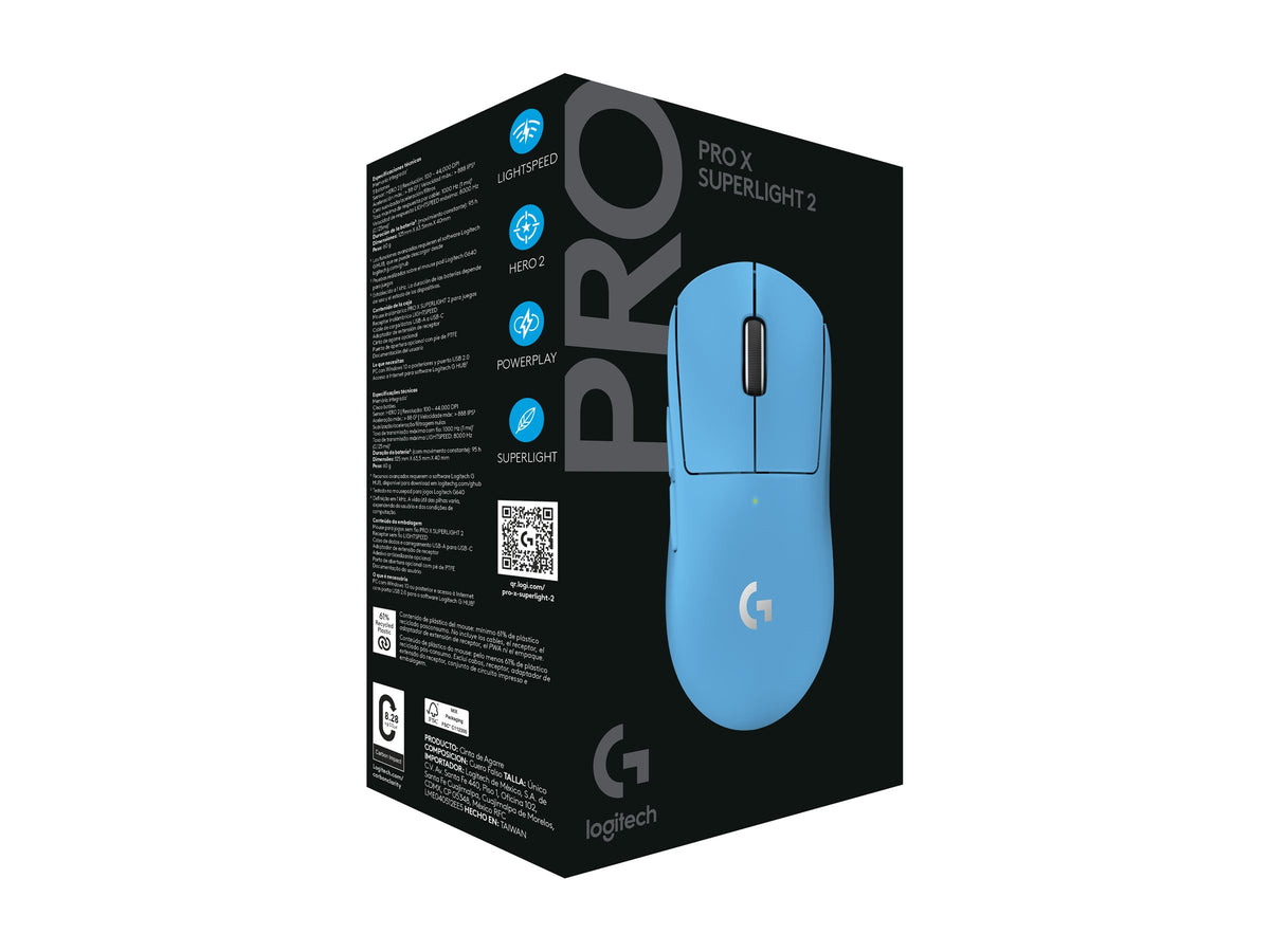 LOGITECH G PRO X SUPERLIGHT 2 LIGHTSPEED Gaming Mouse - CYAN
