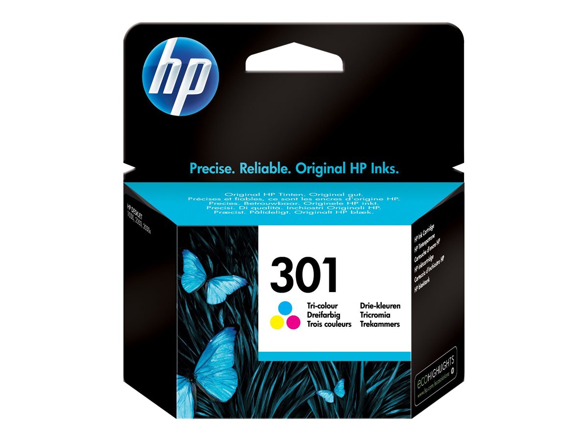 HP 301 original Ink cartridge CH562EE 301 tri-colour standard capacity 3ml 165 pages 1-pack Blister multi tag