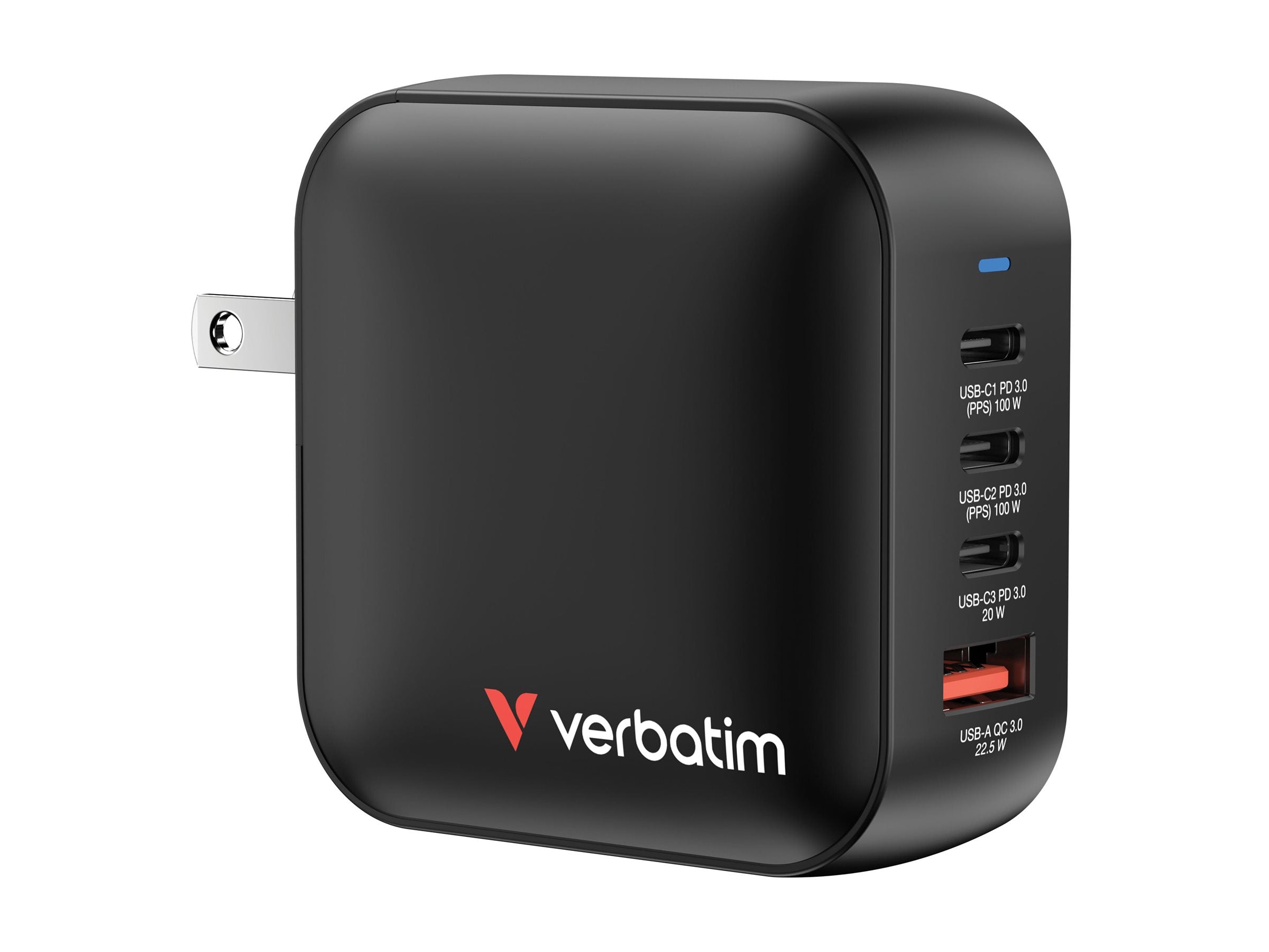 VERBATIM MINI GAN CHARGER 100W 4 PORT US/EU/UK ADP WCF (P)