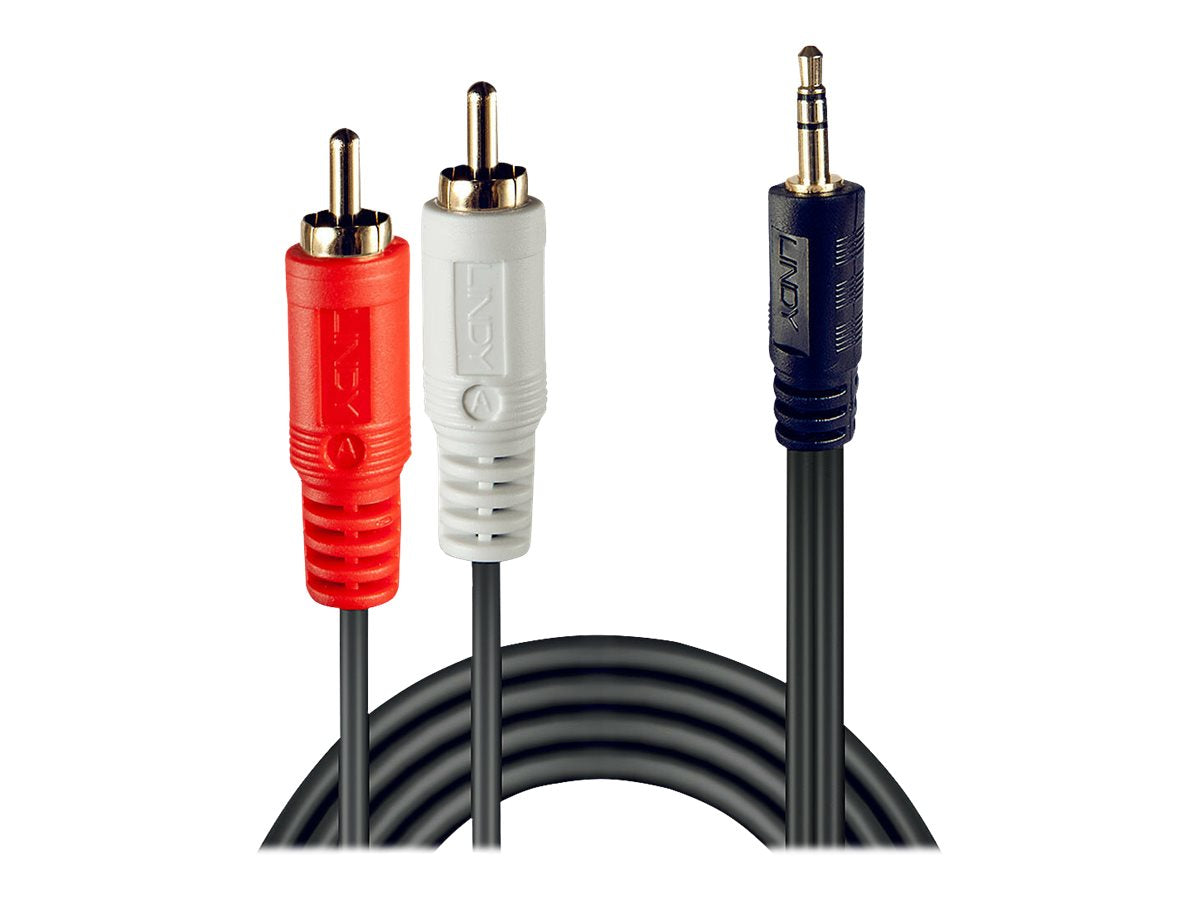 LINDY Premium Audio Adaptercable 5m 2x Phono/RCA to 3.5mm Stereo Jack