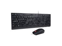 LENOVO Essential Wired Combo - Ensemble clavier et souris - USB - AZERTY - Français - noir - ThinkRed