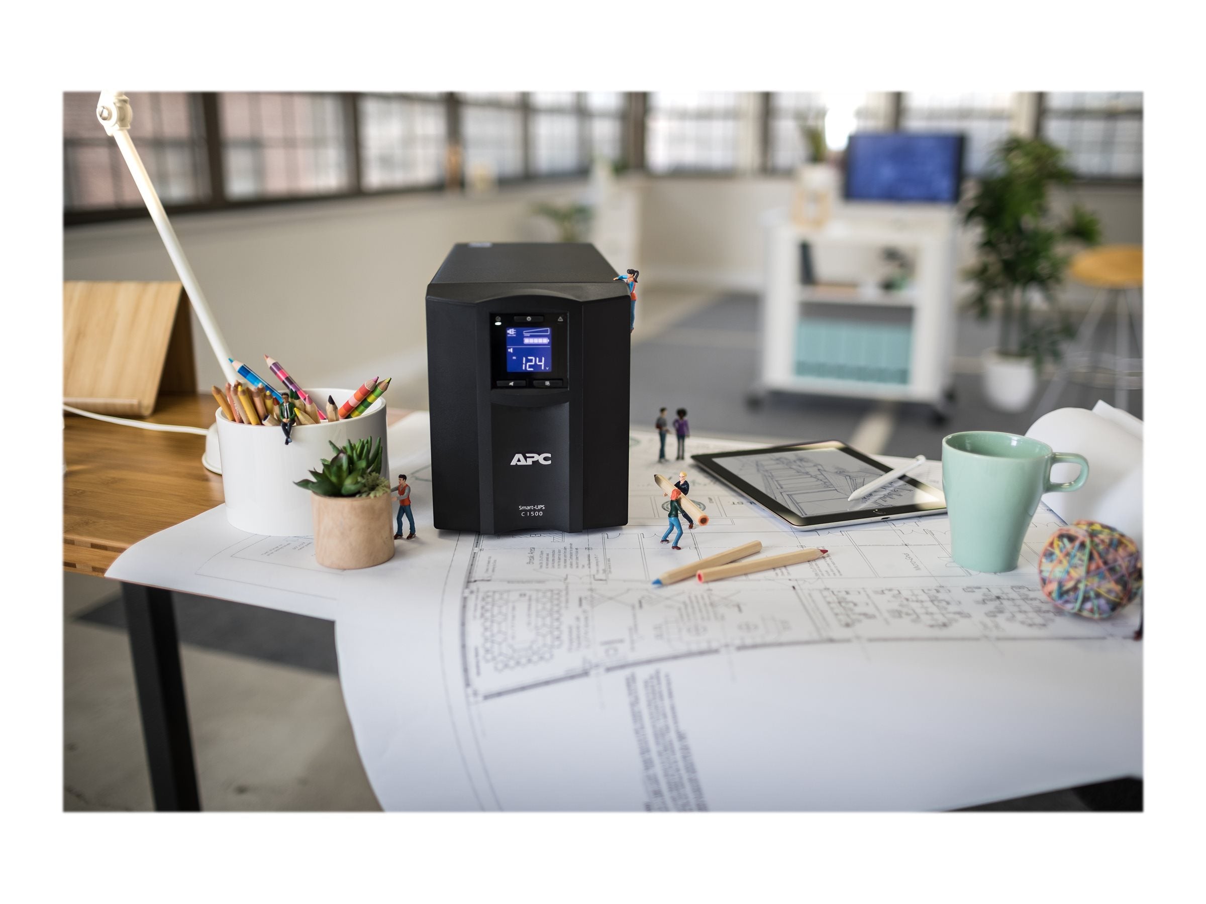 APC Smart-UPS C 1500VA LCD UPS AC 230V 900Watt 1500VA USB output connectors 8 Black with APC SmartConnect