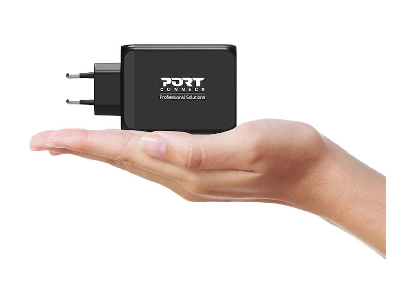 PORT DESIGNS 130W GaN charger USB-C and USB-A Gallium Nitride GaN technology more efficient smaller lighter