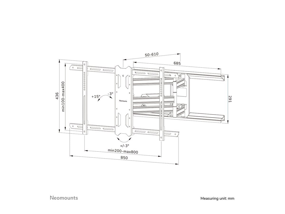 NEOMOUNTS WL40S-850BL18 Support pour écran mural 43-86p - orientable - installation rapide