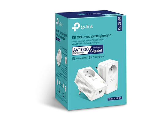 TP-LINK AV1000 Passthrough Powerline KIT Broadcom 1 Gigabit Port