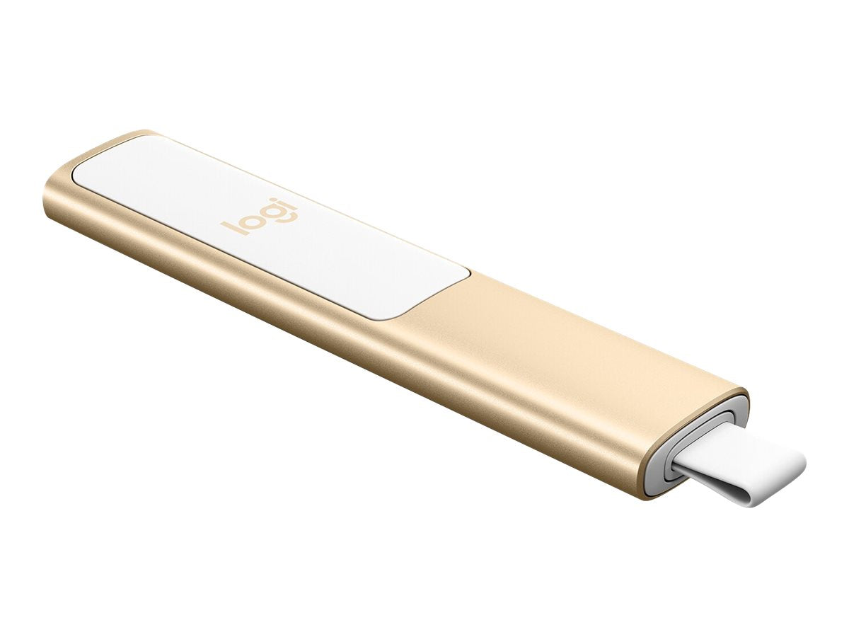 LOGITECH Spotlight Presentation remote control 3 buttons gold