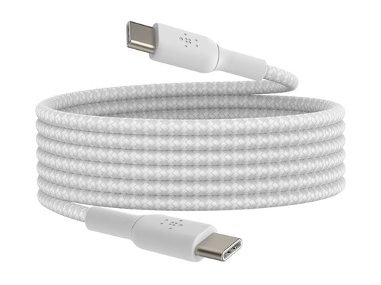 BELKIN USB-C to USB-C Braided PVC White 2m Twin Pack