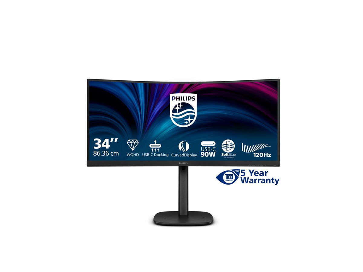PHILIPS 34B2U3600C/00 34inch Curved Monitor 3440x1440 HDMI DP RJ-45 USB USB-C DOCK 90W