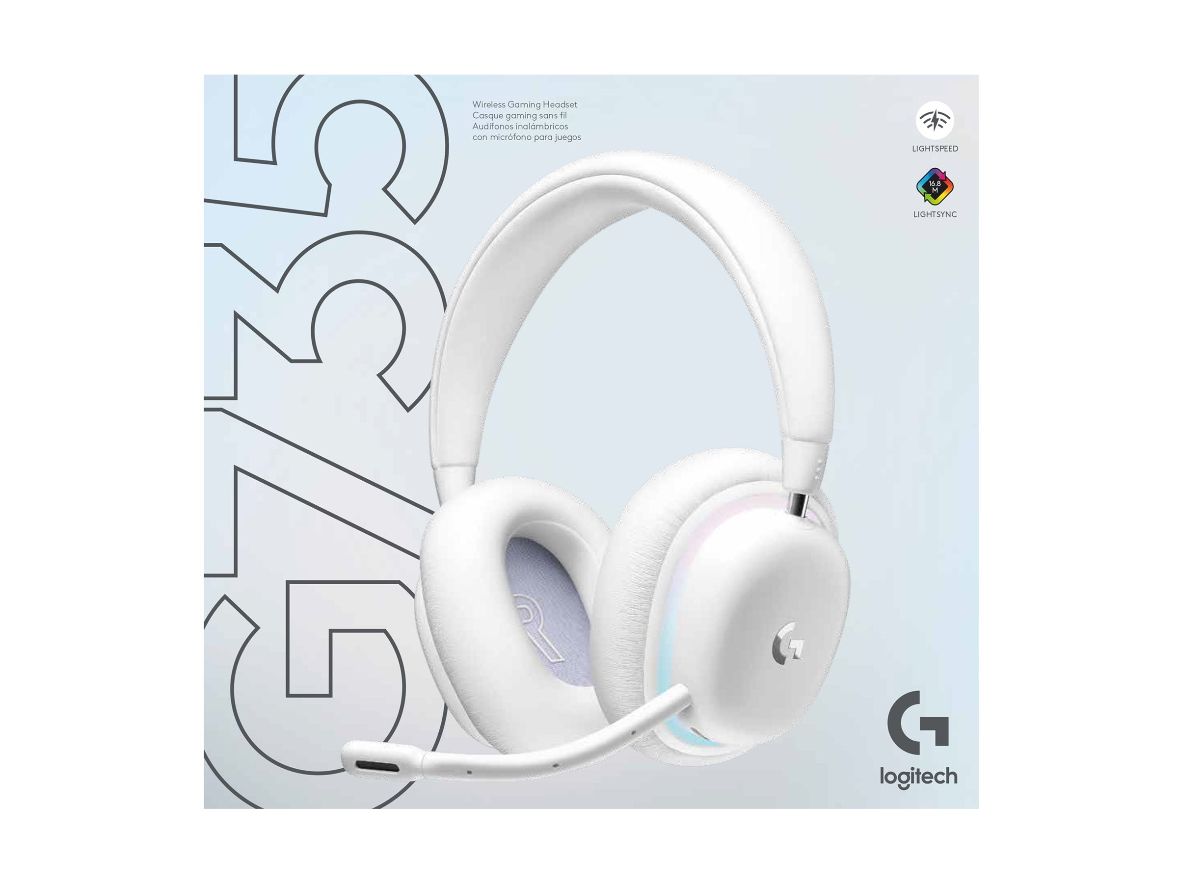 LOGITECH G G735 Headset full size Bluetooth / LIGHTSPEED wireless 3.5 mm jack white mist