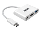 EATON TRIPPLITE USB-C to HDMI Adapter with USB-A Port and PD Charging HDCP White