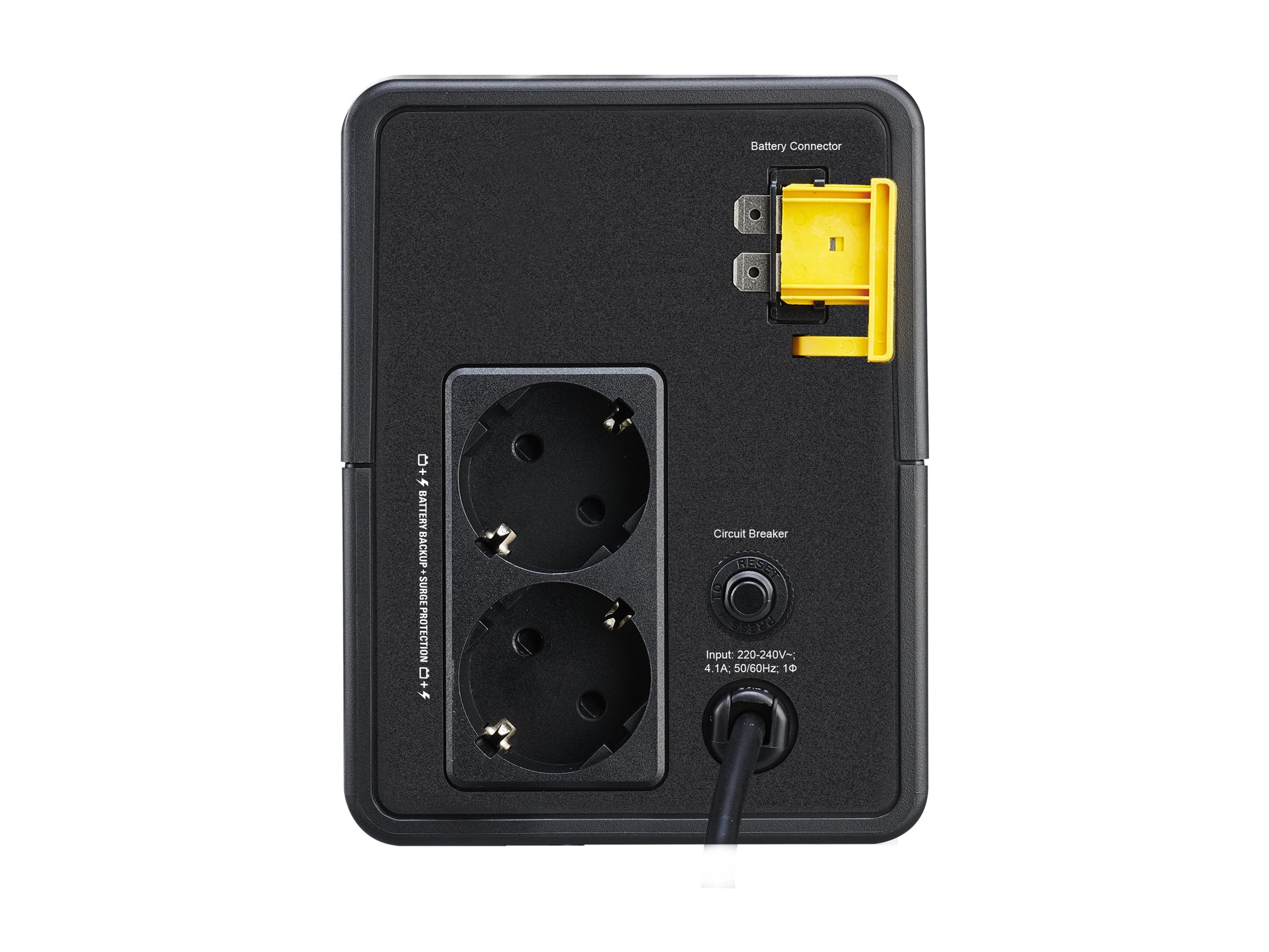APC Easy UPS BVX Series BVX900LI-GR UPS AC 220-240V 480Watt 900VA 9Ah output connectors 2