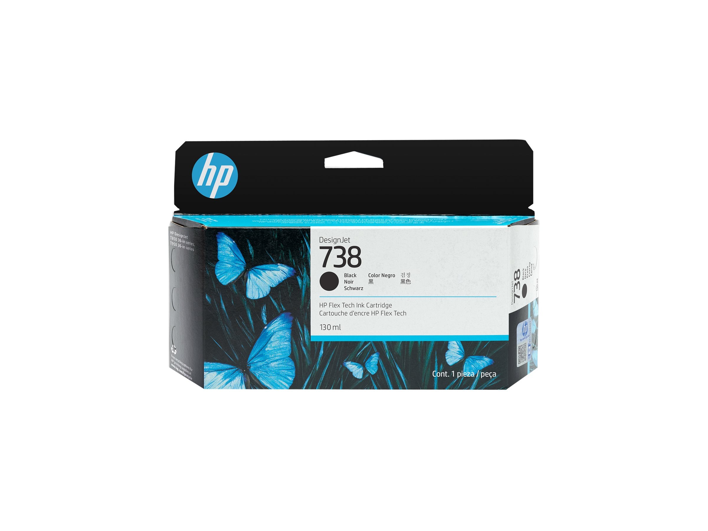 HP 738 130-ml Black DesignJet Ink Cartridge