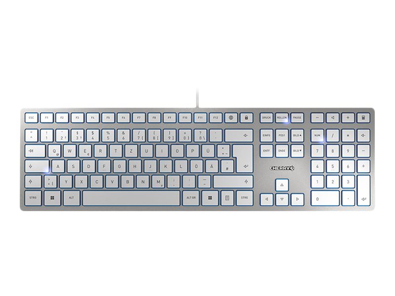 CHERRY KC 6000 SLIM Corded Keyboard - USB - SILVER (DE)
