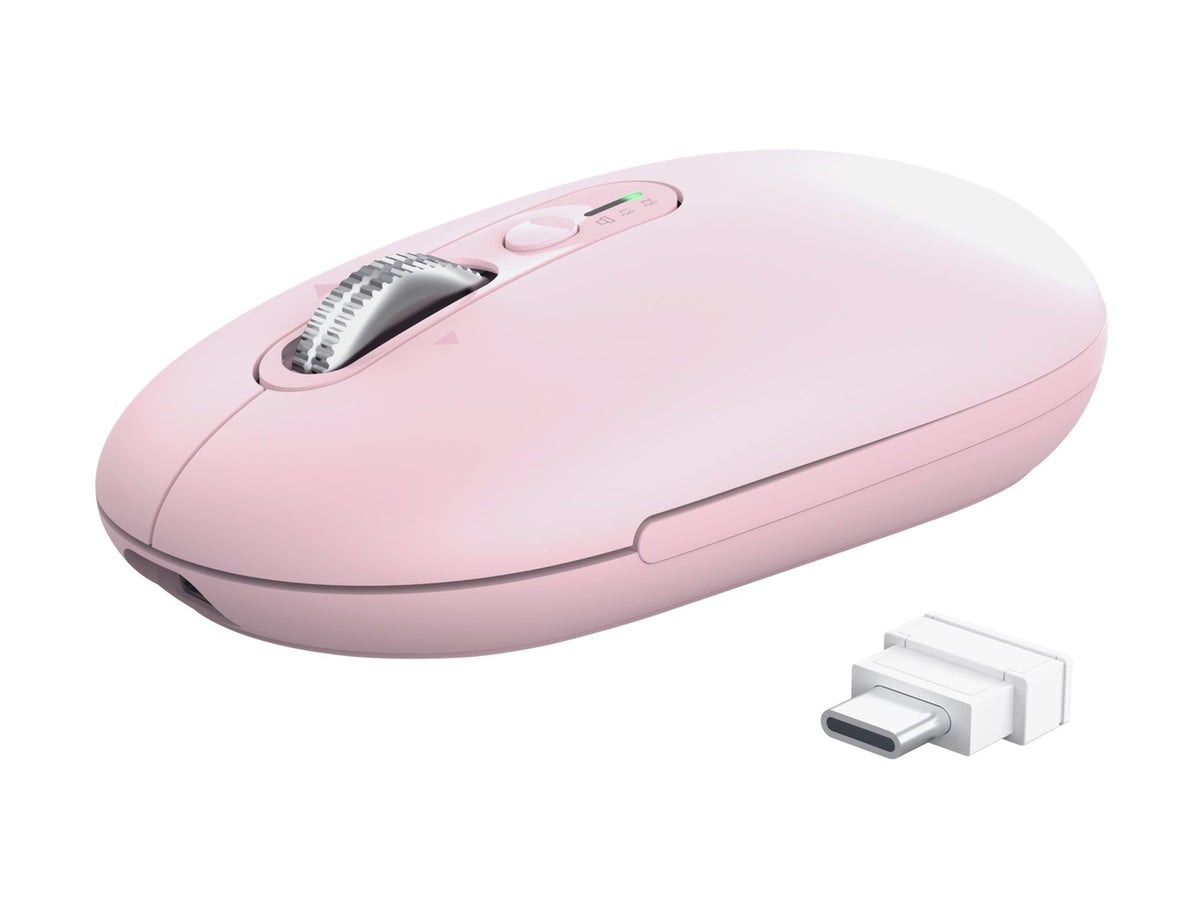 TRUST Souris sans fil SERON hyperscroll multi-connexion rechargeable rose