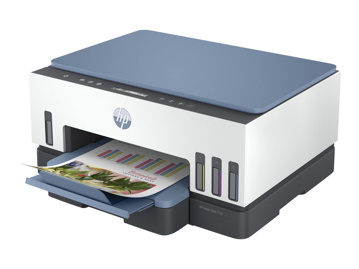 HP Smart Tank 7006 All-in-One MFP colour inkjet refillable 216x297mm A4 13ppm Copy 15ppm Print 250sheets USB Wi-Fi Bluetooth