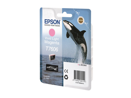 EPSON 5LB T7606 Viv Light Magenta ink cartridge high capacity vivid magenta clair 25 9ml 2849 pages 1-pack