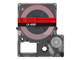 EPSON Colour Tape Fluorescent Red/Black 12mm 5m LK-4RBF