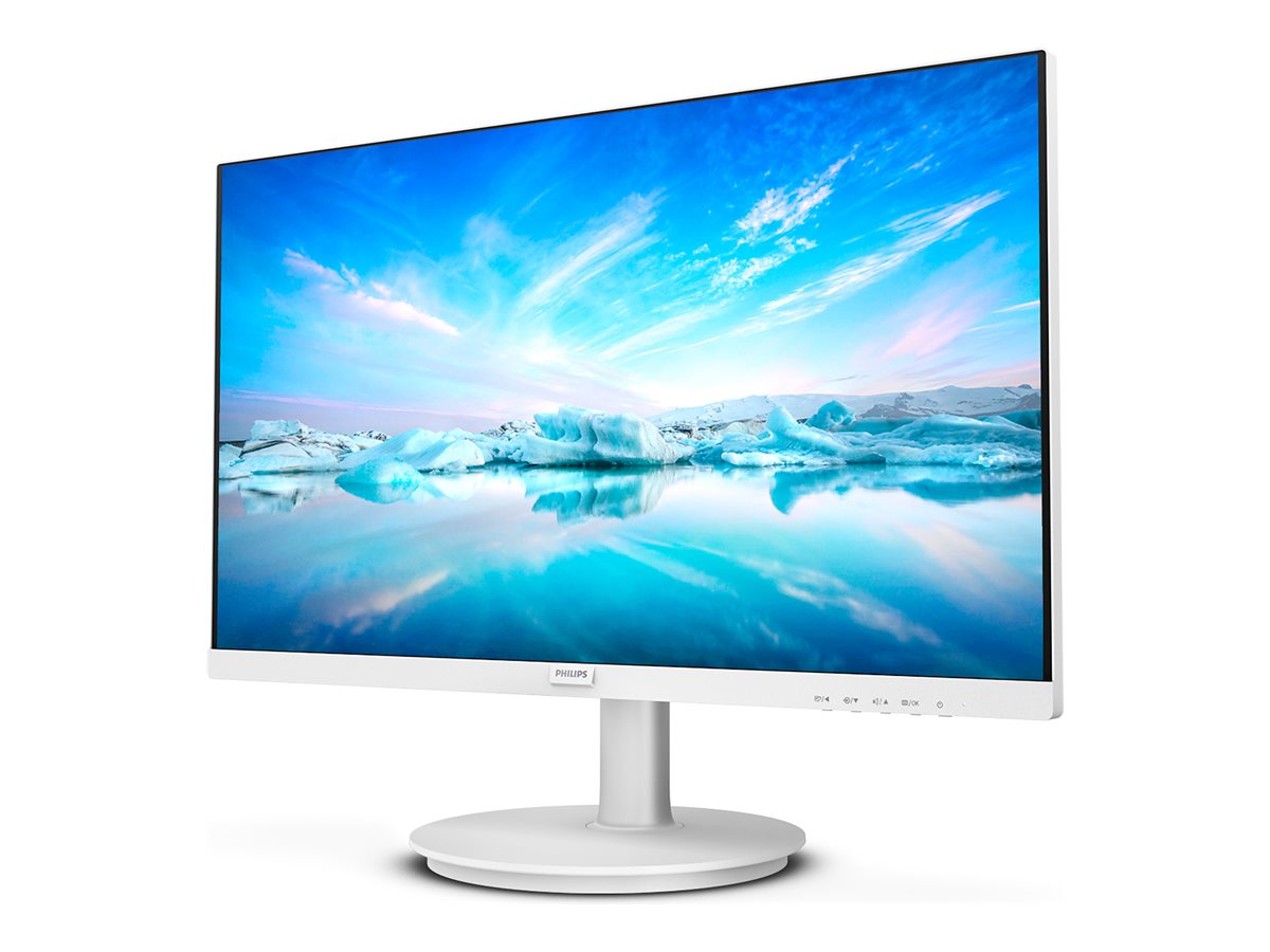 PHILIPS 241V8AW/00  Écran LED - 24" 1920 x 1080 Full HD (1080p) @ 75 Hz - IPS - 250 cd/m² - 1000:1 - 4 ms - HDMI, VGA - HP blanc