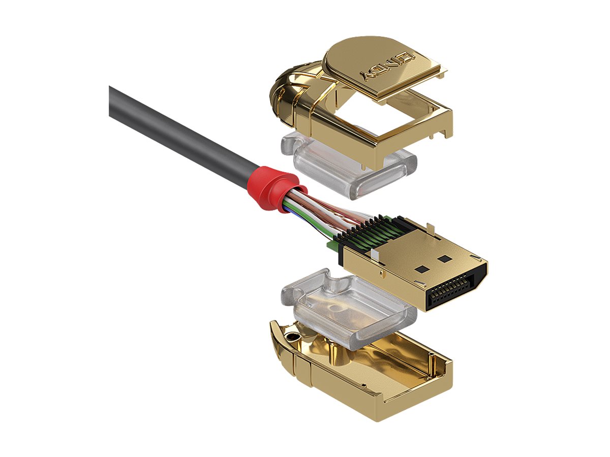 LINDY 3m DisplayPort Cable Gold Line Resolution: 4096x2160 60Hz 4:4:4 10bit