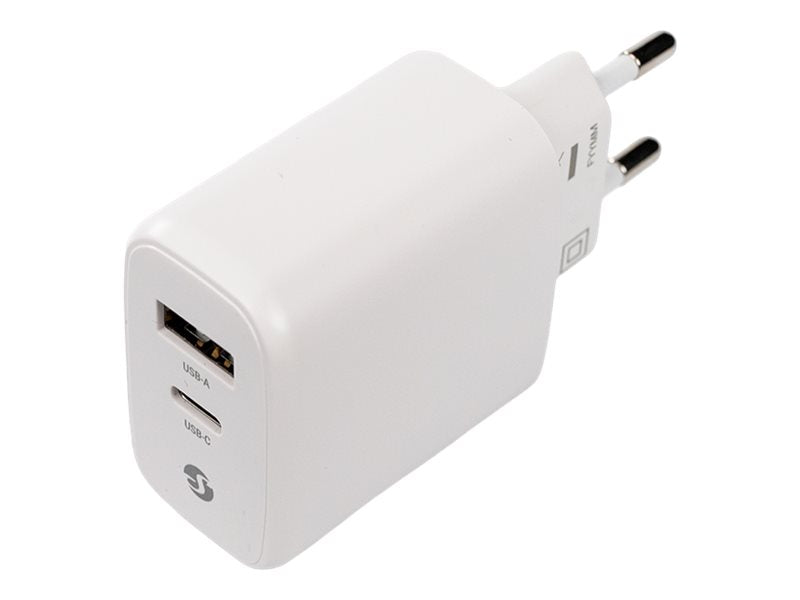 SHELLY GaN Charger 65W White EU USB-C + USB-A Power Delivery Charger // SCHG65XEUX